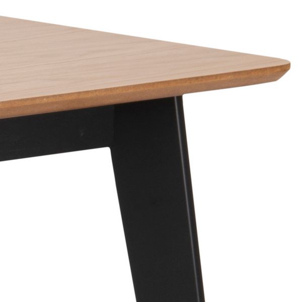 Roxby ruokapöytä 120x80 cm, tammi/musta - Mööpeli.com