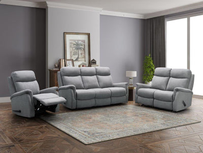 Rubin 3-istuttava recliner sohva, harmaa - Mööpeli.com