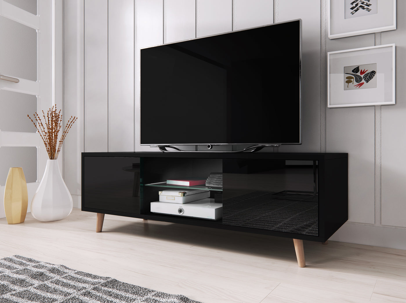 Sweden tv-taso 140cm, kolme eri väriä - Mööpeli.com