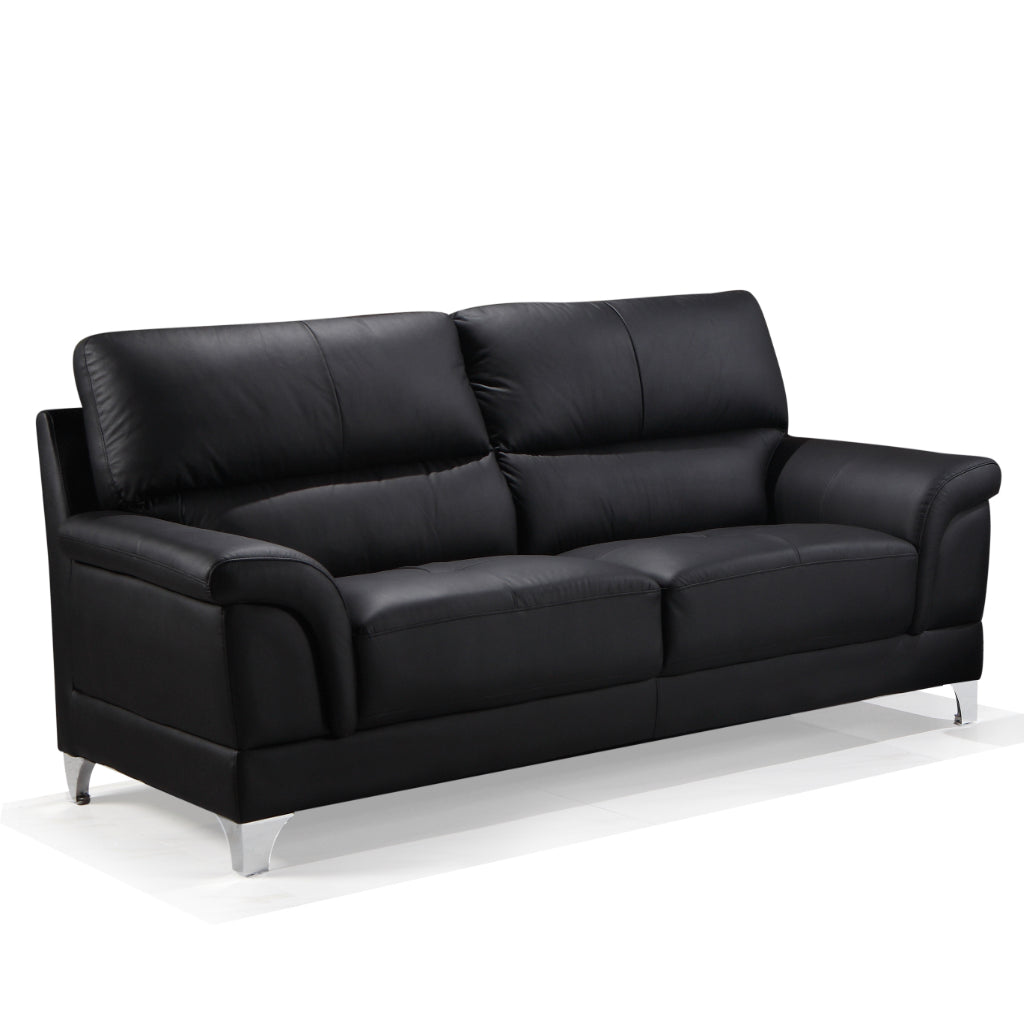 Oxford 3 istuttava sohva, musta, aito nahka/keinonahka