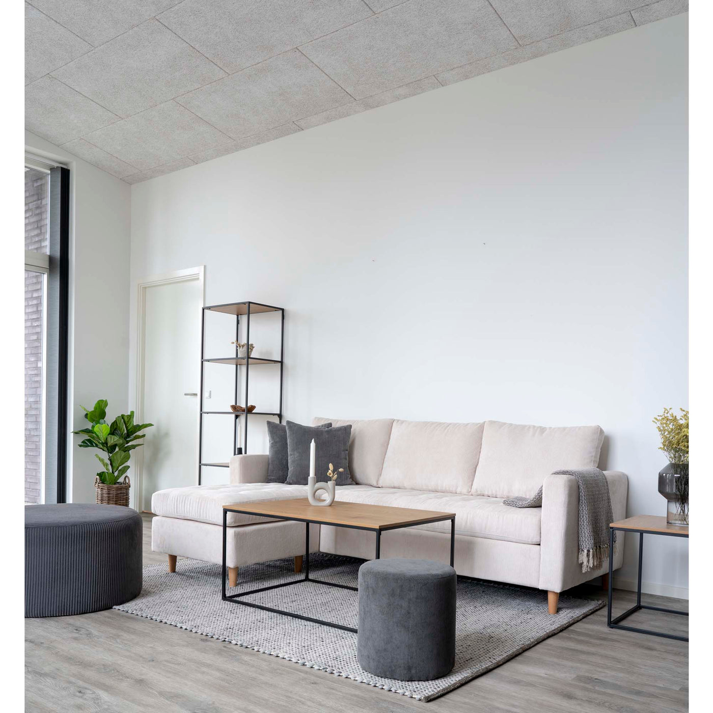 Vita sohvapöytä 60x90 cm, tammi / musta - Mööpeli.com