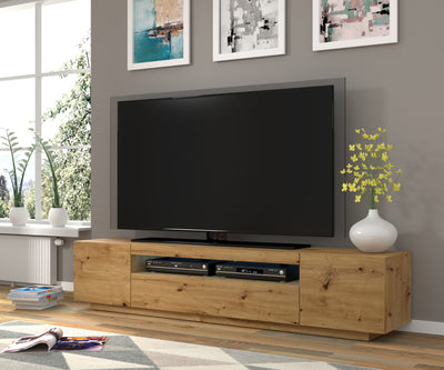 Aura tv-taso 200cm LED-valollinen, tammi - Mööpeli.com