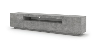 Aura tv-taso 200cm, betoninvärinen - Mööpeli.com