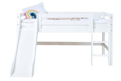 Luxury puolikorkea sänky liukumäellä 120x200, valkoinen - Mööpeli.com