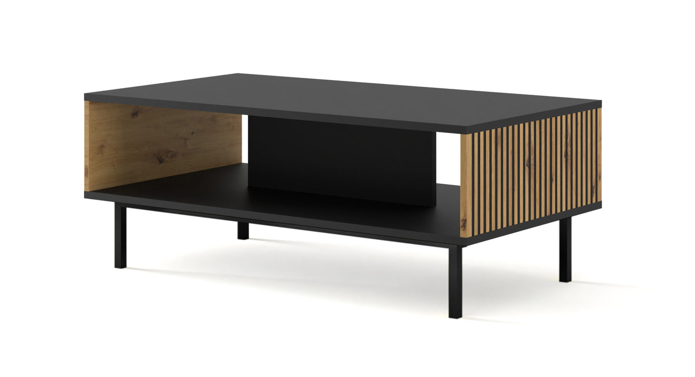 Ravenna F sohvapöytä 90x60cm, musta/tammi