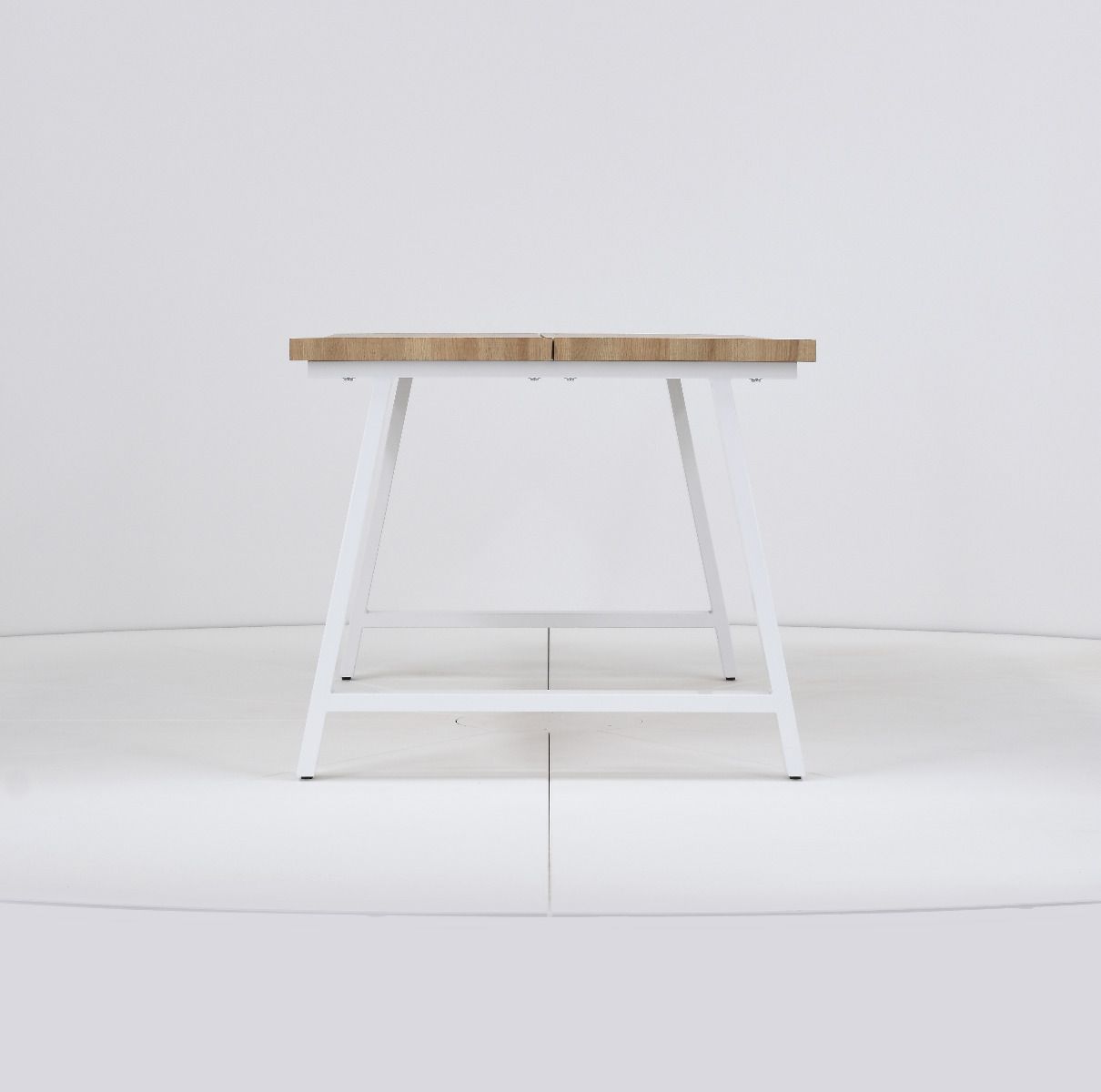 Kielo-ruokapöytä 140 cm valkoinen/tammi