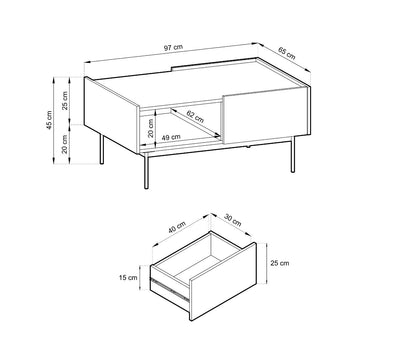 Puuteri-sohvapöytä