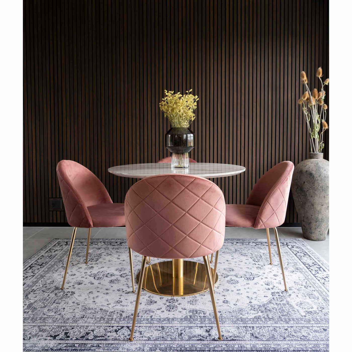 Geneve tuoli, roosa / messinki