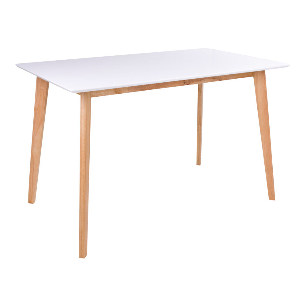Vojens ruokapöytä 120x70 cm, valkoinen / natural - Mööpeli.com