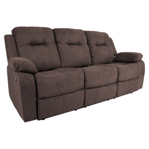 Dixon 3-istuttava recliner sohva, ruskea - Mööpeli.com