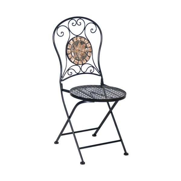 Mosaic parvekesetti, pöytä ja 2 taitettavaa tuolia pyöreällä selkänojalla - Mööpeli.com