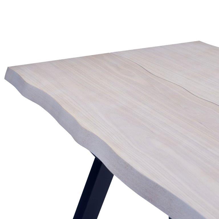 Blanko ruokapöytä 140x80cm, vaalea natural/musta