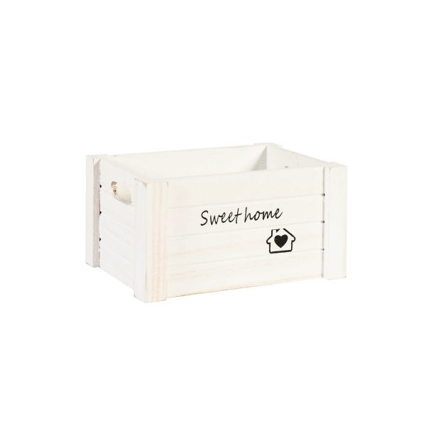 HOME&GARDEN puinen säilytyslaatikko, valkoinen, eri kokoja