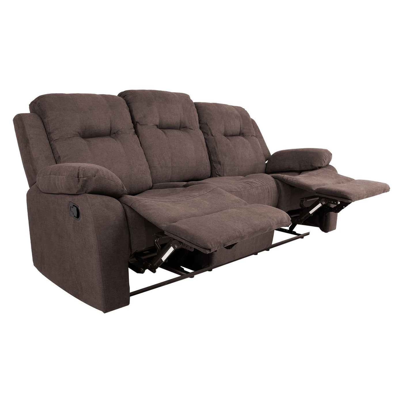 Dixon 3-istuttava recliner sohva, ruskea - Mööpeli.com